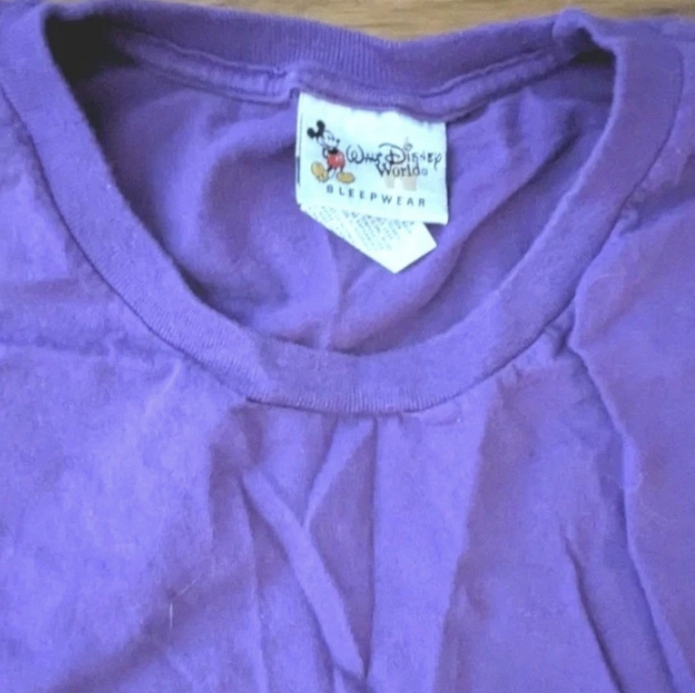 Walt Disney World Sleepwear Oversized Long Sleep Shirt Cotton Purple One-Size